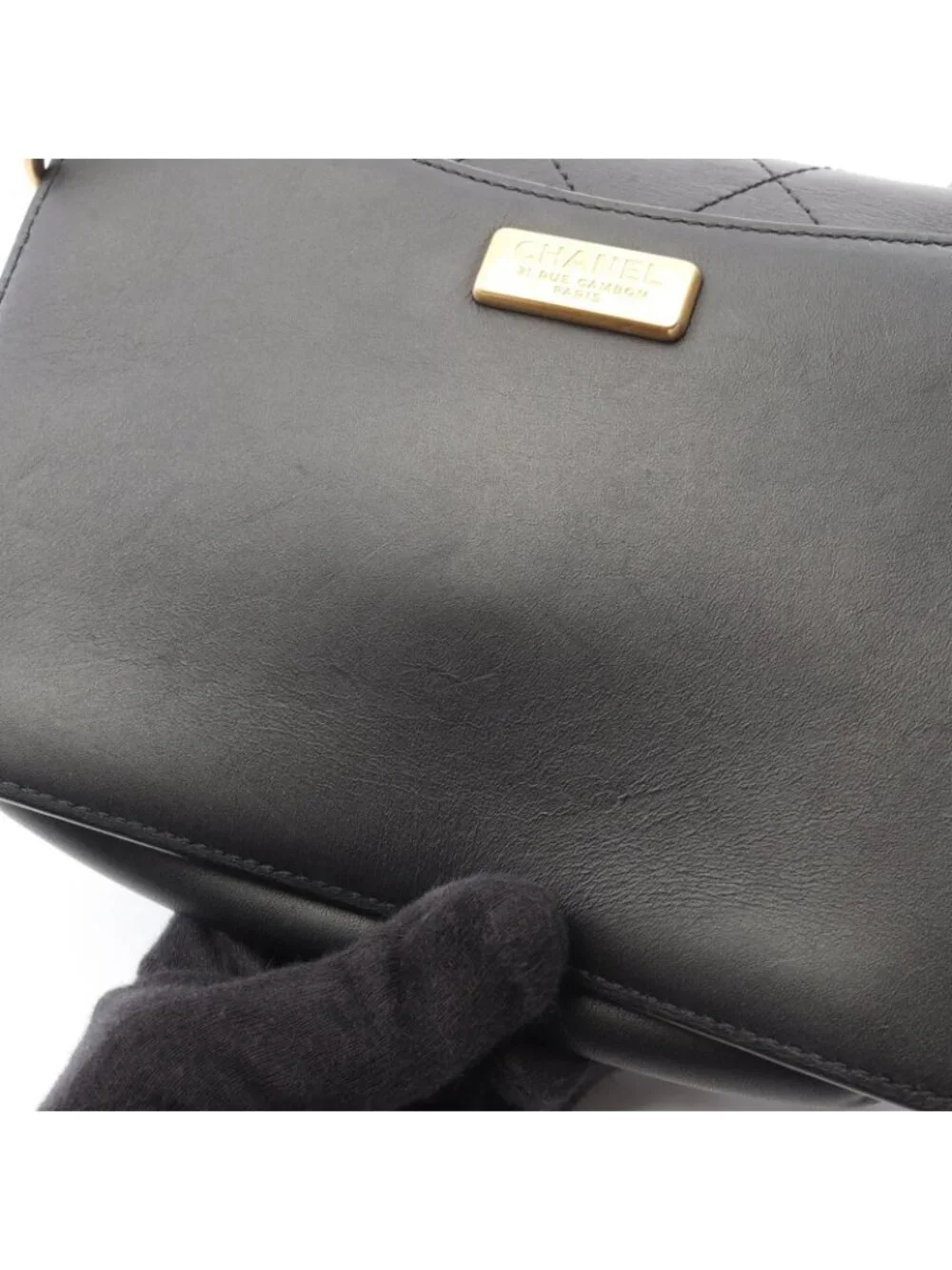 Chanel Shoulder Bag Quilted 2-Way Black Leather Chain